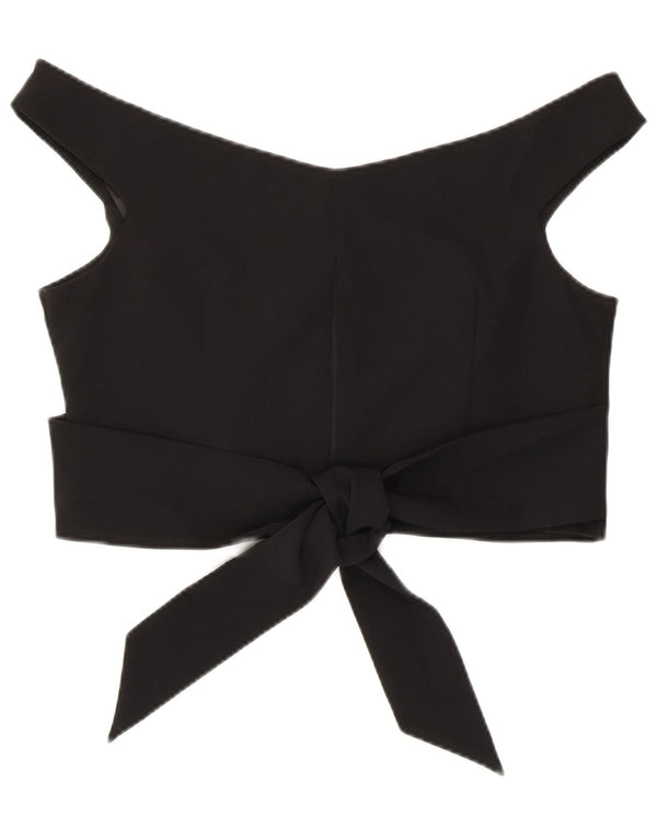 Top corto da donna con spalle scoperte Coast UK 16 grande poliestere nero