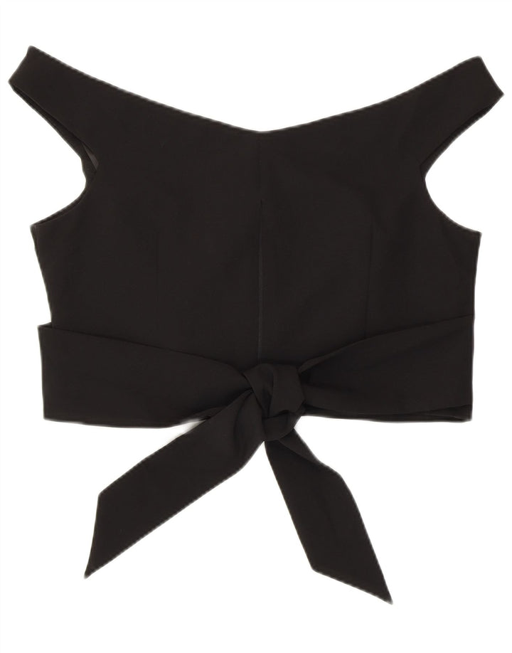 Top corto da donna con spalle scoperte Coast UK 16 grande poliestere nero