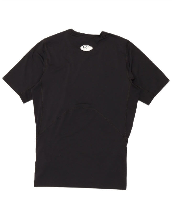 Under Armour Mens Heat Gear T-Shirt Top Large Black Polyester