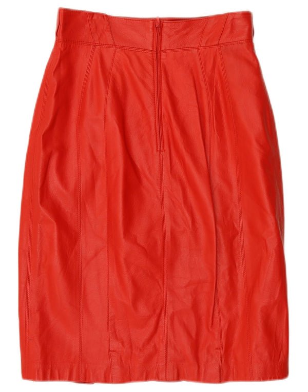 Gonna in pelle vintage da donna IT 42 media W26 in pelle rossa