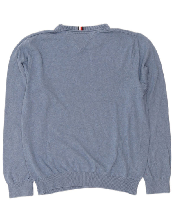 Maglione maglione girocollo da uomo Tommy Hilfiger cotone blu medio
