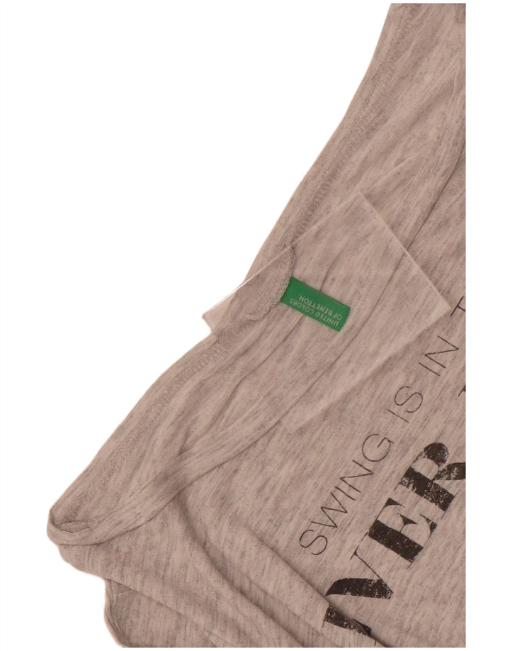 T-shirt grafica da donna Benetton Top UK 14 Grigio medio chiazzato