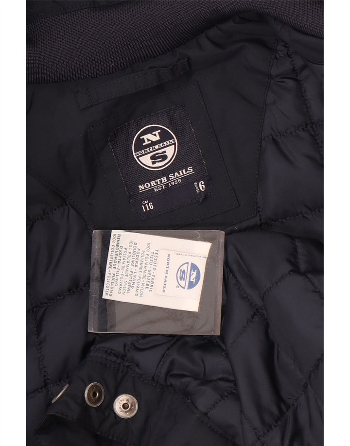 Giacca imbottita con cappuccio North Sails per ragazzi 5-6 anni in poliacrilico blu navy