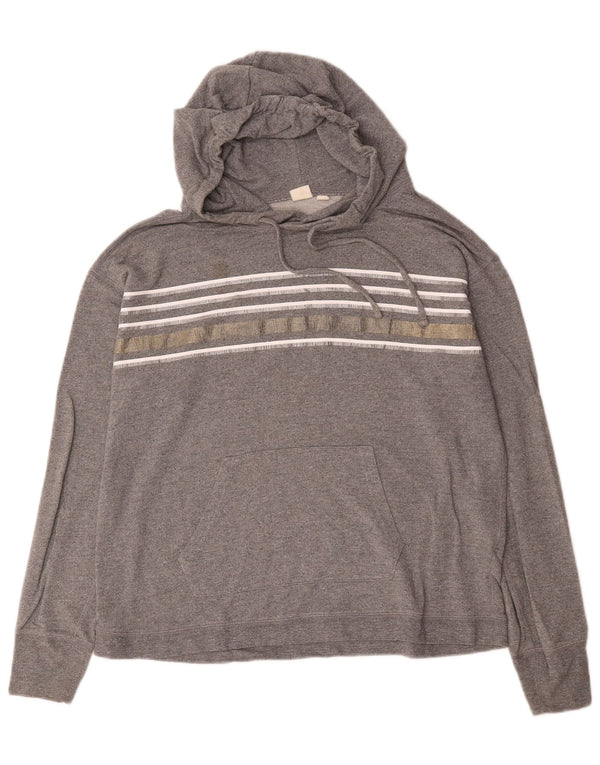 Maglione con cappuccio Gap da uomo, vestibilità ampia, piccola, in viscosa a righe grigie