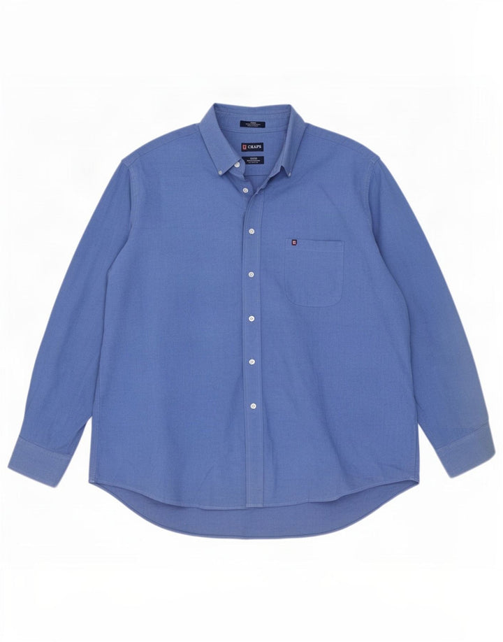 Camicia Oxford da uomo Chaps taglia 17 1/2 XL cotone blu