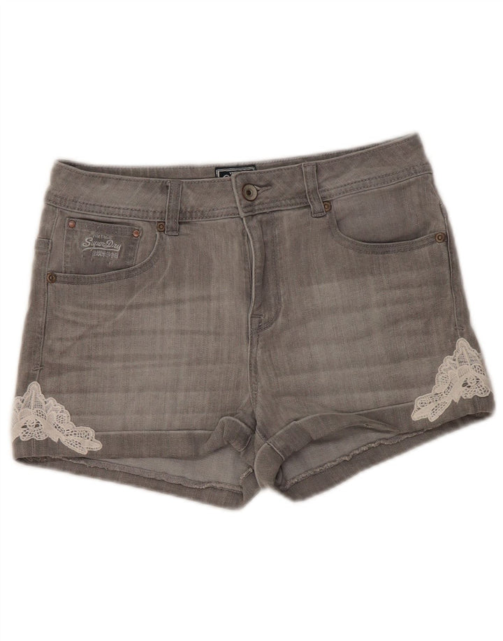 Pantaloncini di jeans da donna Superdry W30 cotone grigio medio