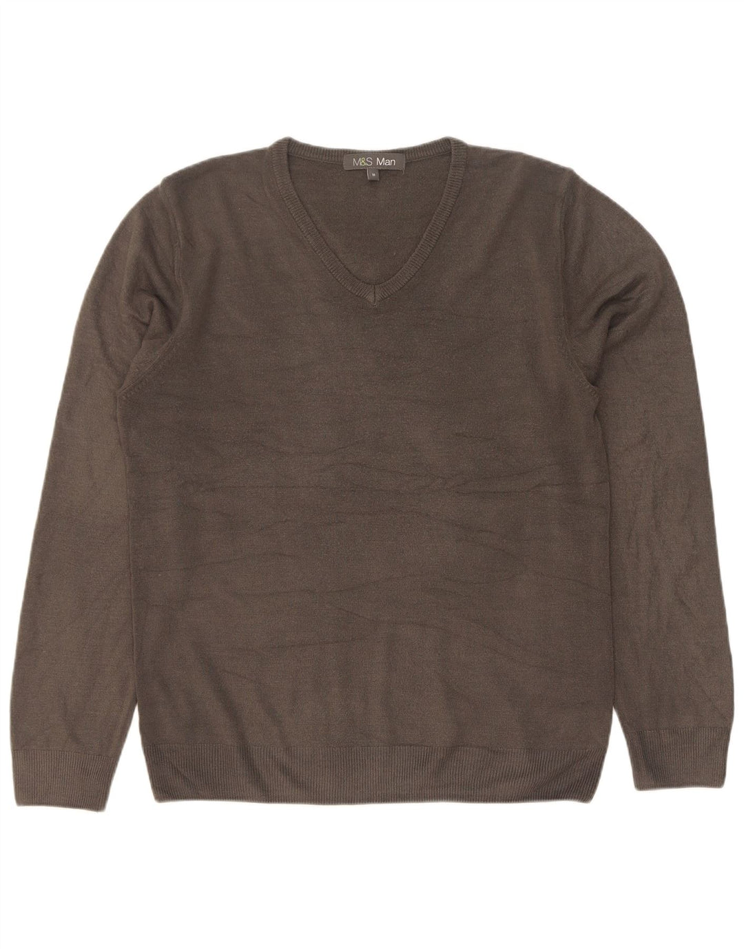 Maglione da uomo con scollo a V Marks & Spencer in acrilico grigio medio