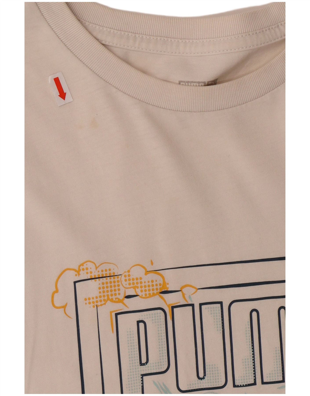 PUMA Mens Graphic T-Shirt Top Large White