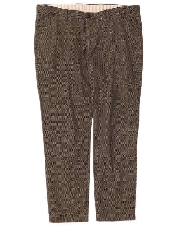 Pantaloni chino da uomo Massimo Dutti EU 46 XL W36 L28 Check kaki