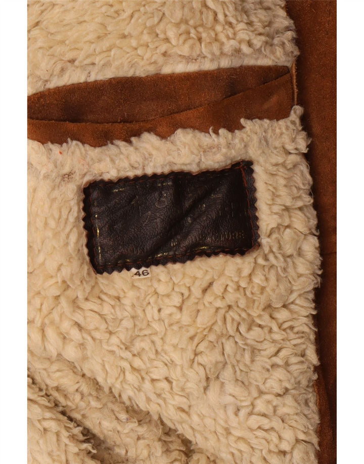 Giubbotto Shearling da donna VINTAGE IT 46 Large in pelle marrone