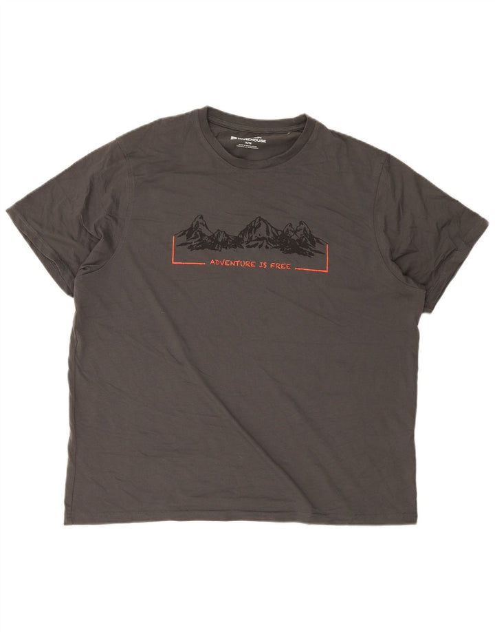 T-shirt grafica da uomo Mountain Warehouse Top XL in cotone grigio