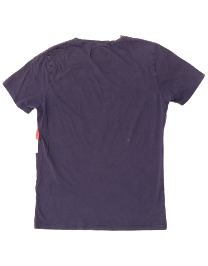 Jack & Jones T-shirt grafica da uomo Top Large Blu Navy Colourblock