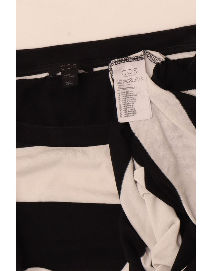 Cos Top da donna a maniche lunghe UK 14 Cotone a righe blu navy medio