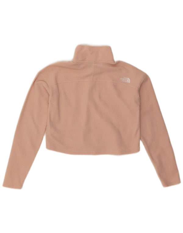THE NORTH FACE Maglione in pile da donna oversize con collo corto e zip UK 6 XS Rosa