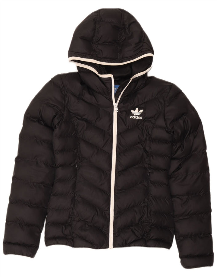 Giacca imbottita con cappuccio da donna Adidas UK 6 XS poliestere nero