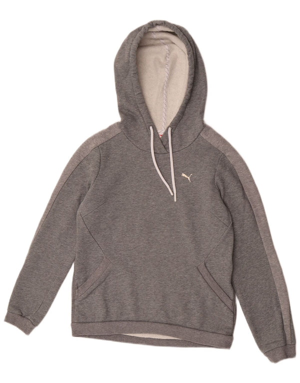 Felpa con cappuccio da donna Puma UK 10 Small Grey Colourblock Sports