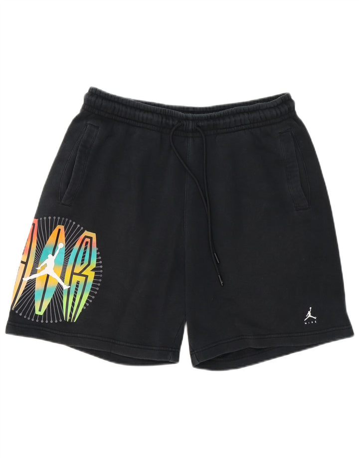 Pantaloncini sportivi grafici da uomo Jordan in cotone nero medio