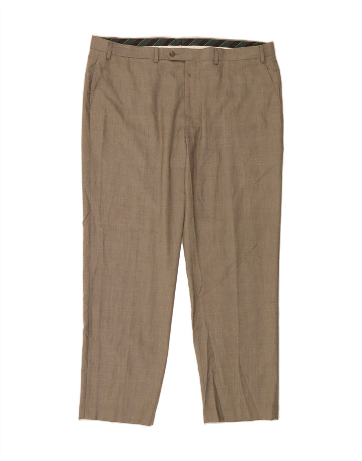 CHAPS Mens Straight Suit Trousers W42 L32 Beige Houndstooth Polyester Vintage Chaps and Second-Hand Chaps from Messina Hembry 