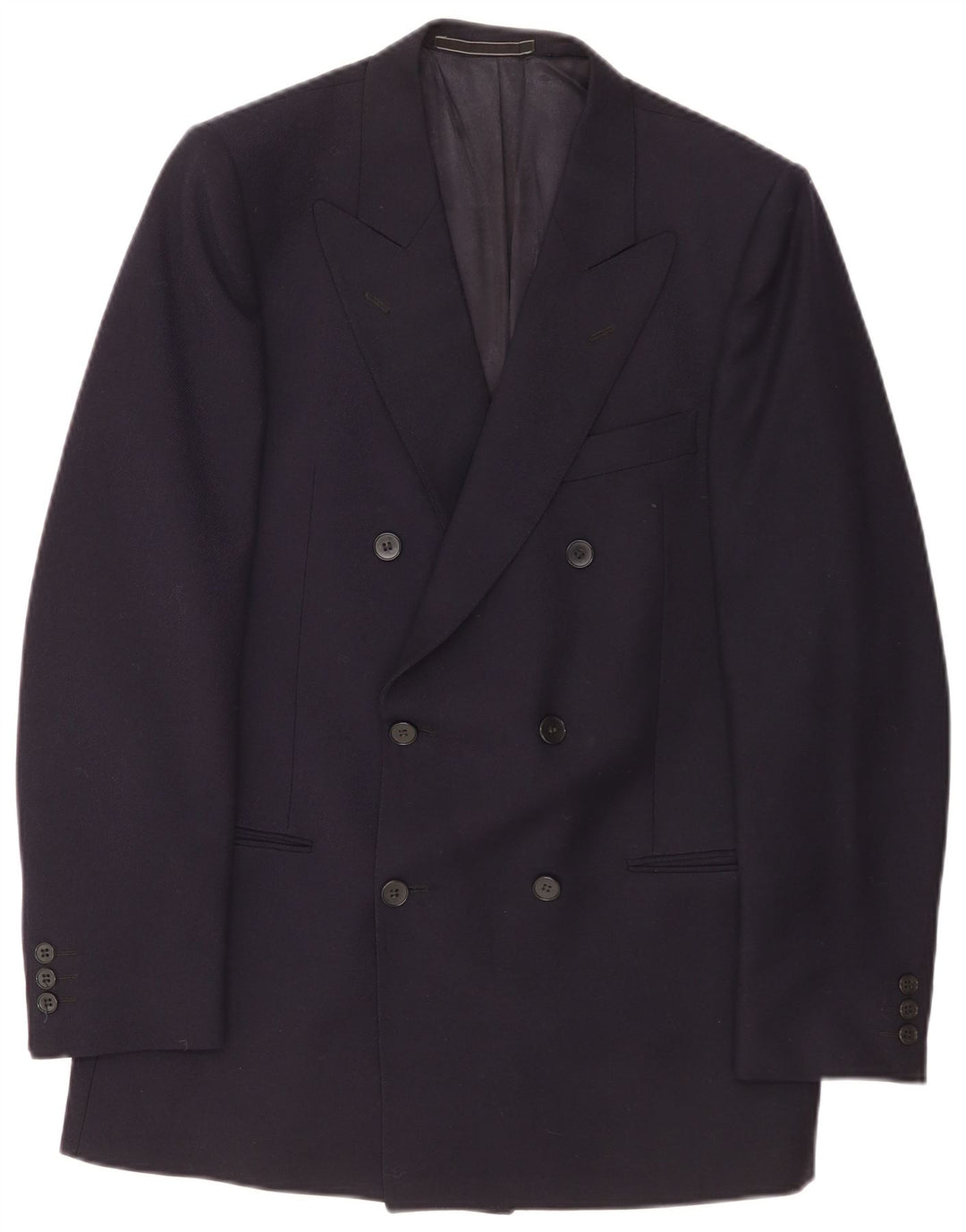 Giacca Blazer Doppiopetto Uomo Facis IT 50 Large Blu Navy Lana
