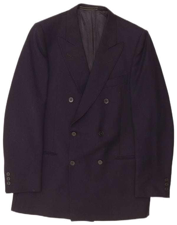 Giacca Blazer Doppiopetto Uomo Facis IT 50 Large Blu Navy Lana