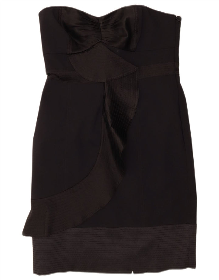 KAREN MILLEN Womens Strapless Dress UK 14 Large Black Polyester