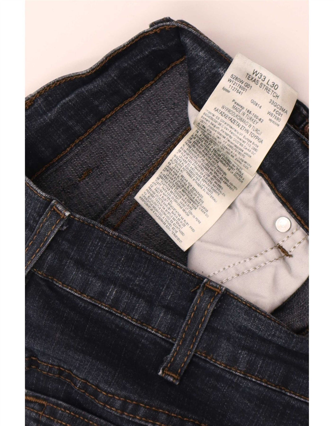 Jeans dritti elasticizzati Texas da uomo Wrangler W33 L30 cotone blu navy