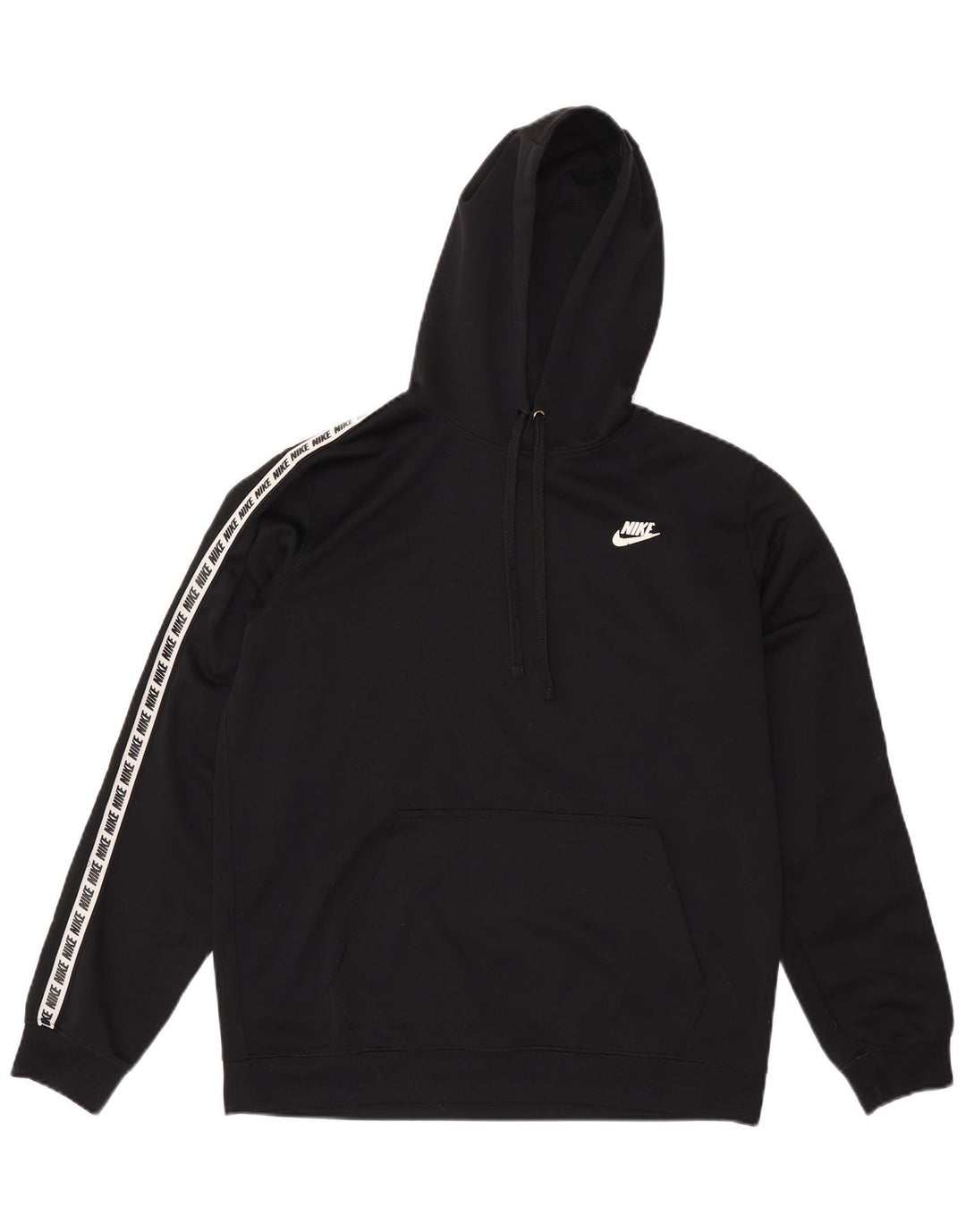 Felpa con cappuccio grafica Nike da uomo, poliestere nero medio