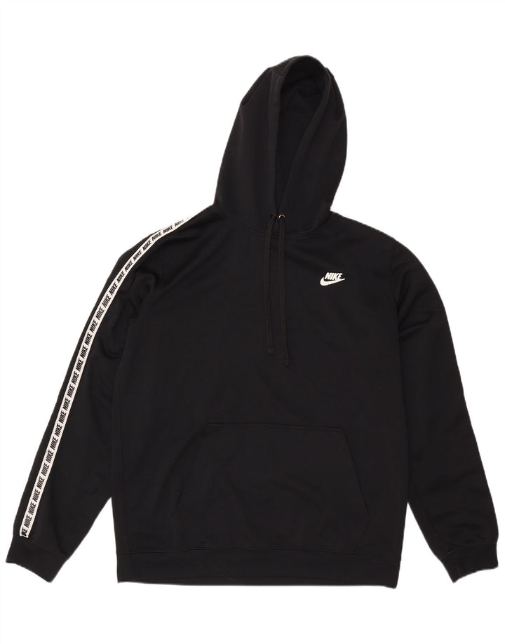 Felpa con cappuccio grafica Nike da uomo, poliestere nero medio