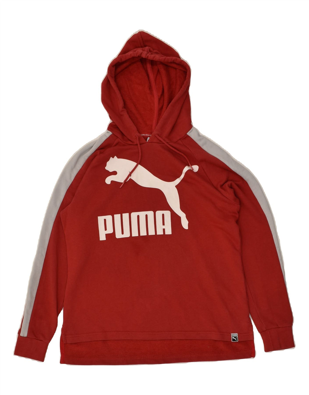 PUMA Womens Graphic Hoodie Jumper UK 8 Small  Red Cotton | Vintage Puma | Thrift | Second-Hand Puma | Used Clothing | Messina Hembry 