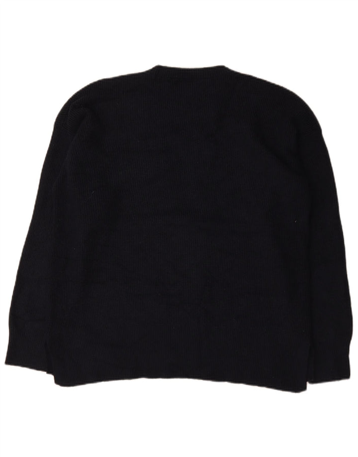 Maglione maglione girocollo da uomo Marks & Spencer grande in viscosa blu navy