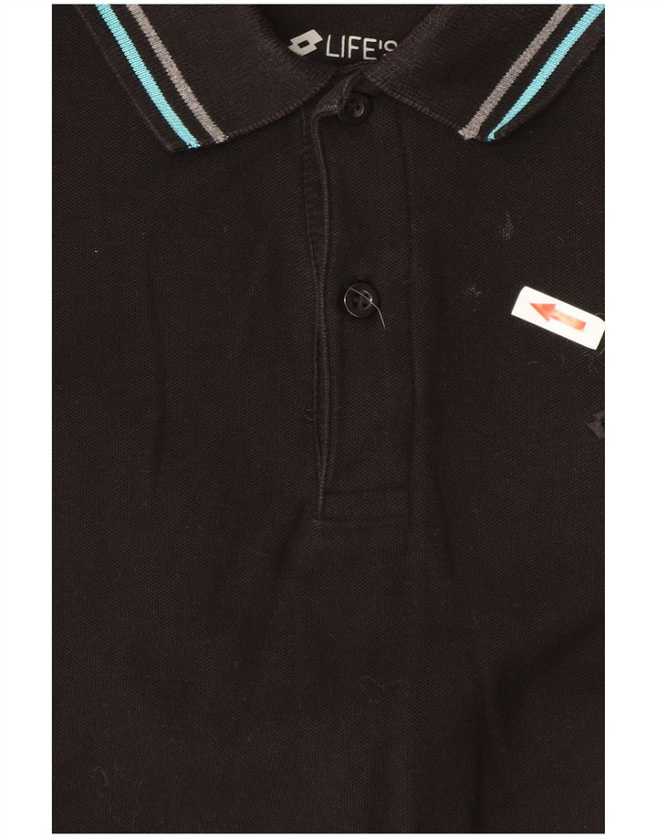 Polo da uomo Lotto Large in cotone nero