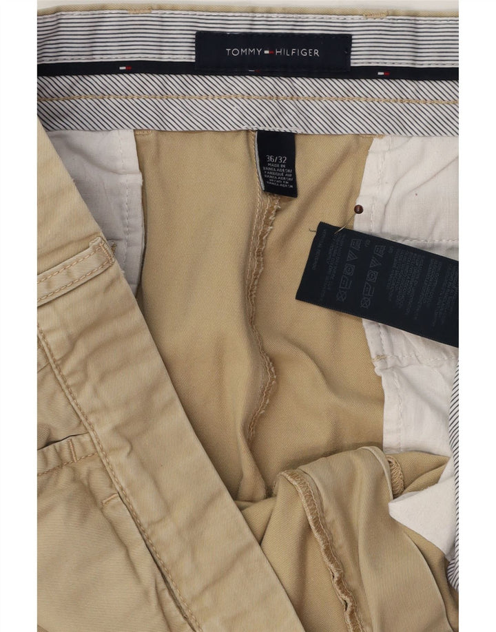 Pantaloni chino dritti da uomo Tommy Hilfiger W36 L32 cotone verde