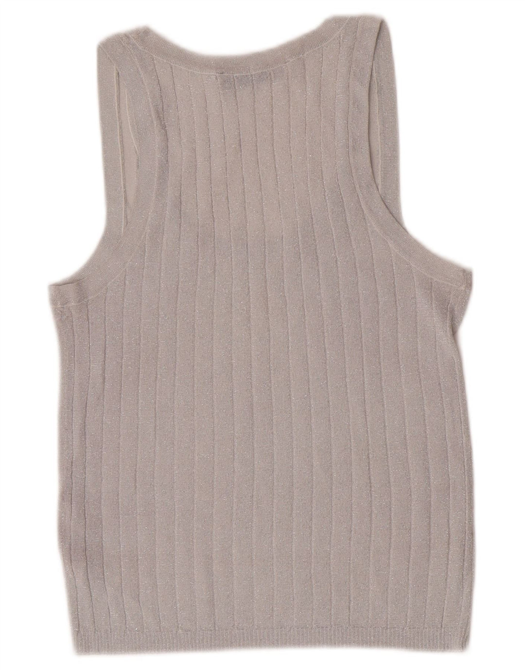Canotta da donna Zara UK 14 grande in viscosa chiazzata argento