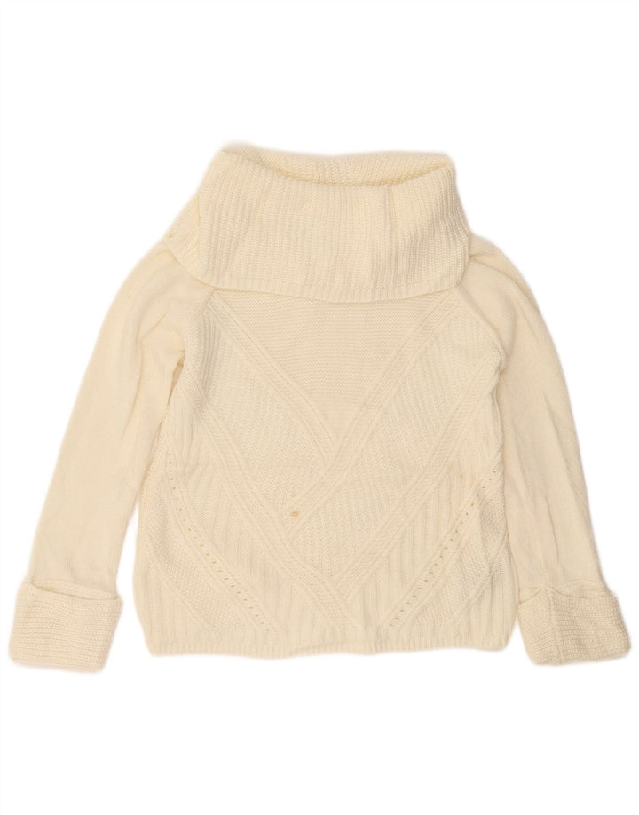 OASIS Womens Roll Neck Jumper Sweater UK 6 XS Off White Polyacrylic