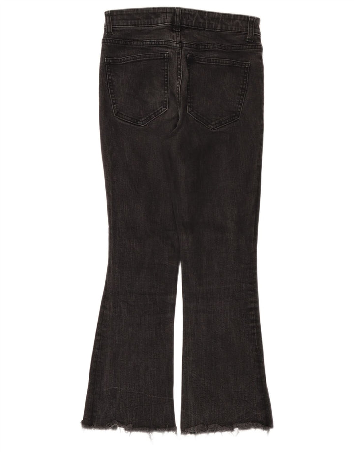 Jeans svasati da donna ZARA EU 38 Small W28 L25 cotone nero