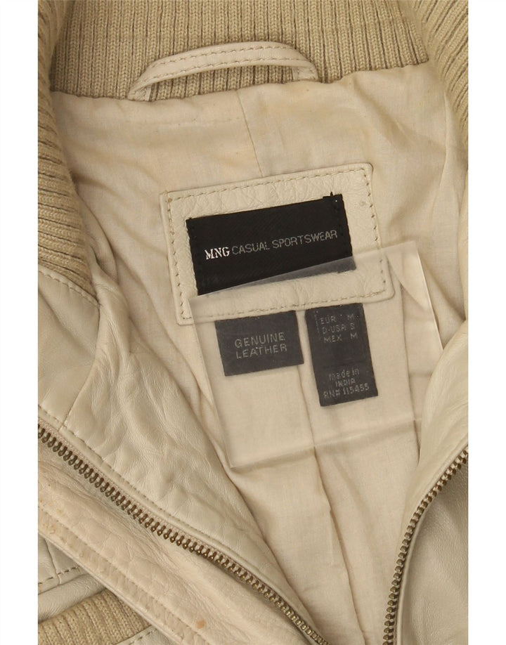 Giacca in pelle da donna Mango UK 12 Beige medio