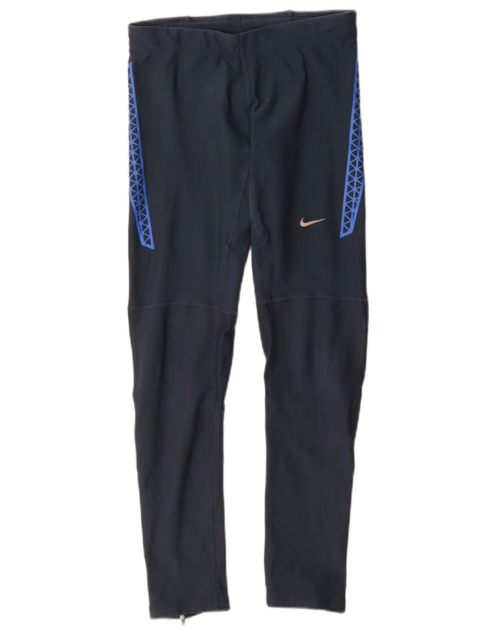 Leggings Nike Dri Fit da donna UK 8 Small Poliestere geometrico blu navy