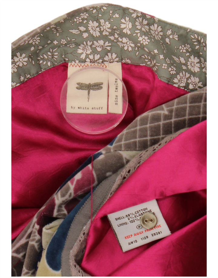 Minigonna in velluto da donna White Stuff UK 12 media W33 cotone floreale grigio