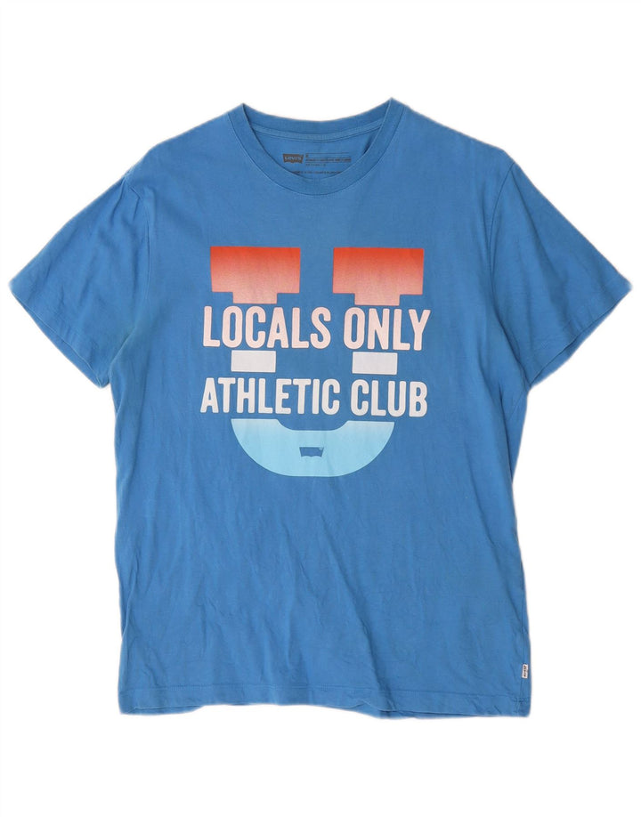 T-shirt grafica Levi's da uomo con vestibilità standard, in cotone blu medio