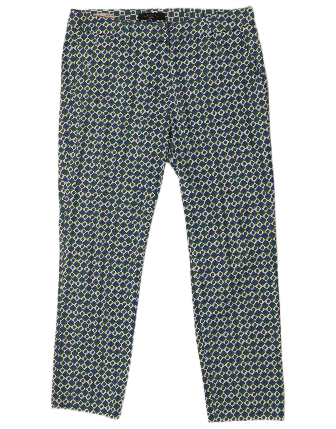 Pantaloni chino dritti da weekend da donna Max Mara W32 L26 Blu geometrico