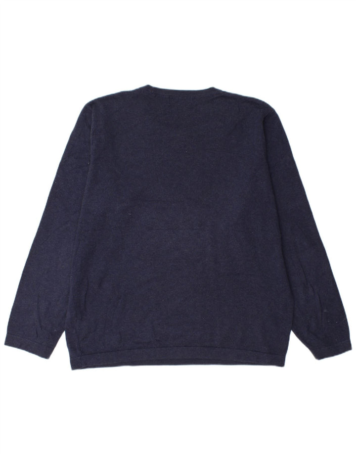 Maglione maglione girocollo da uomo Marks & Spencer blu Harbour grande blu navy