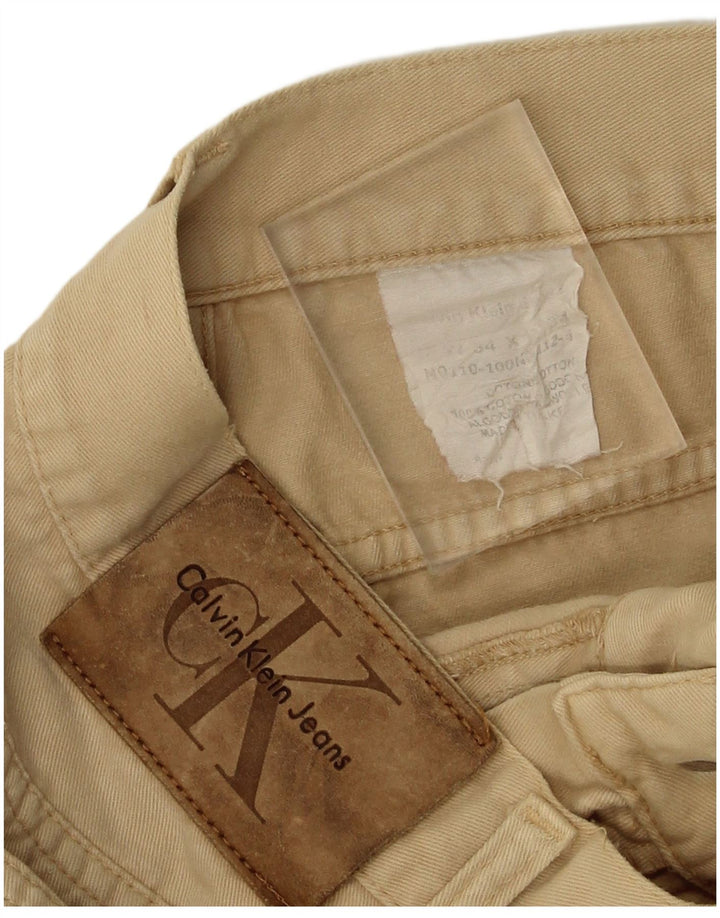 Jeans dritti da uomo Calvin Klein W34 L30 cotone beige
