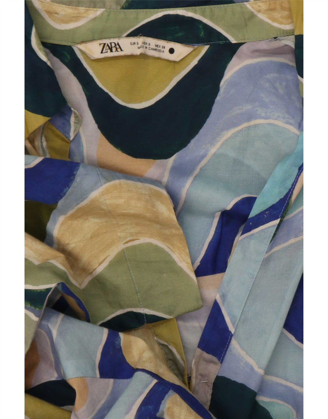 Top tunica oversize da donna Zara con motivo astratto UK 10 piccolo multicolore