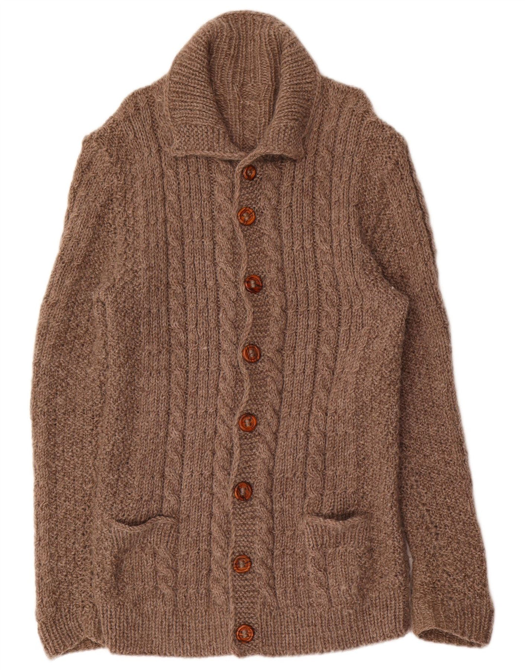 Maglione cardigan da uomo VINTAGE marrone medio