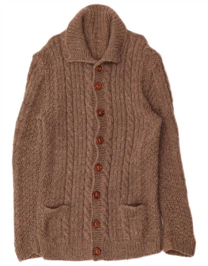 Maglione cardigan da uomo VINTAGE marrone medio