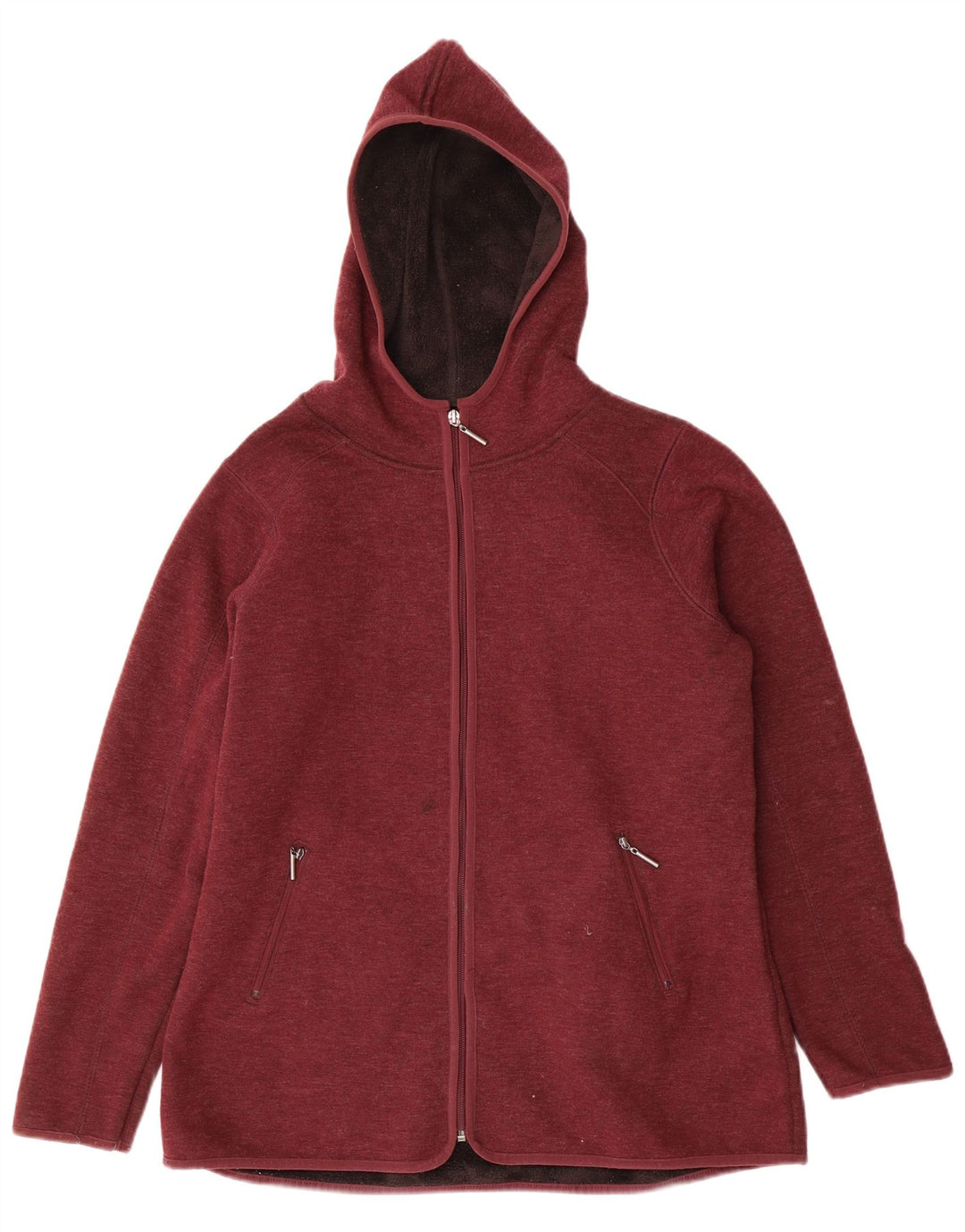 Maglione con cappuccio e zip da donna Marks & Spencer UK 16 Large Bordeaux Poliestere