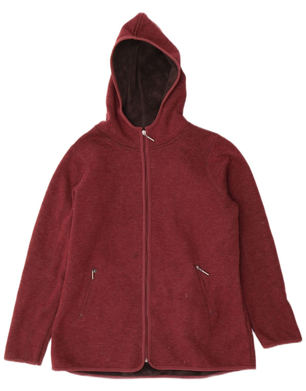 Maglione con cappuccio e zip da donna Marks & Spencer UK 16 Large Bordeaux Poliestere