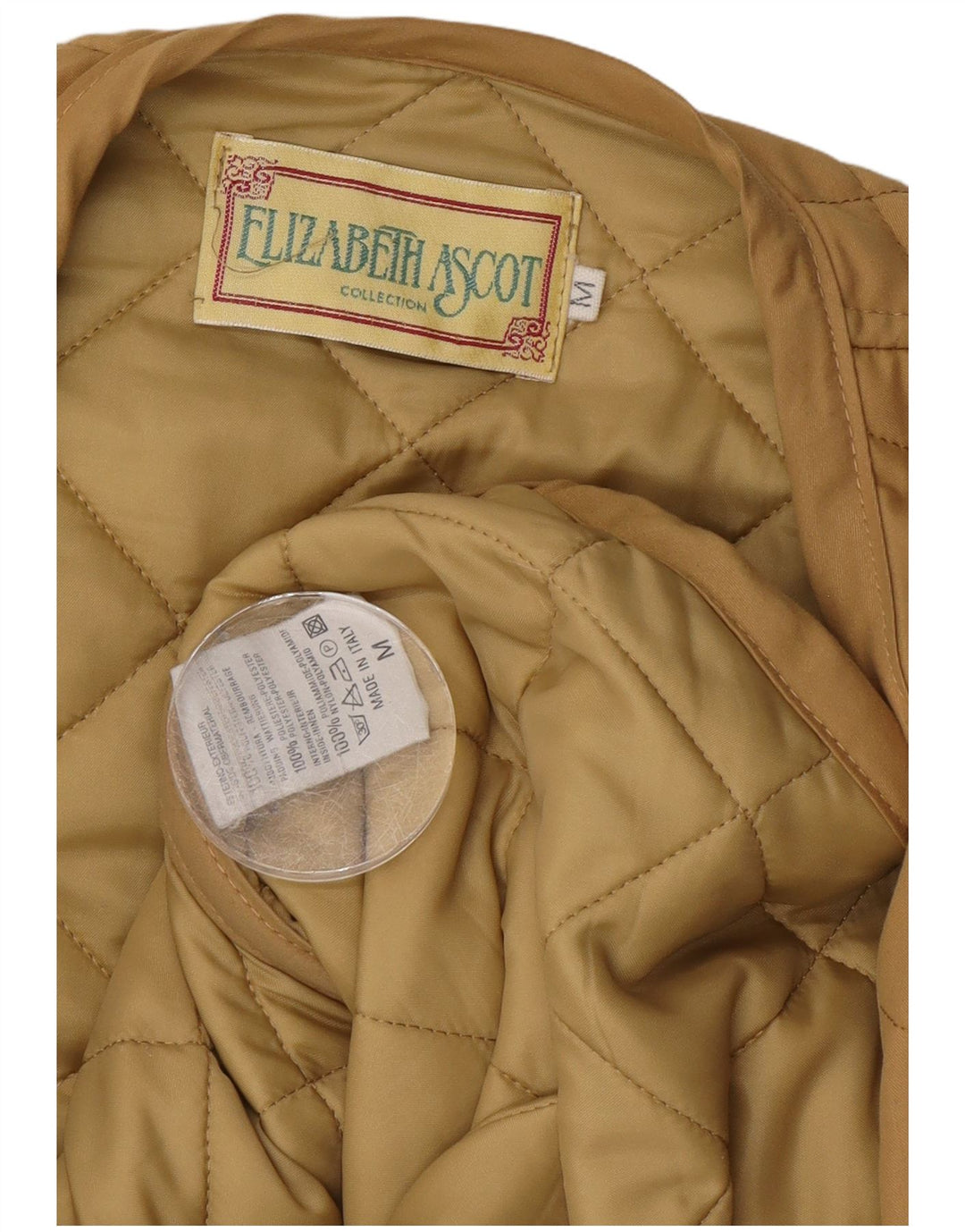 Gilet trapuntato da donna Elizabeth Ascot UK 14 Poliestere beige medio
