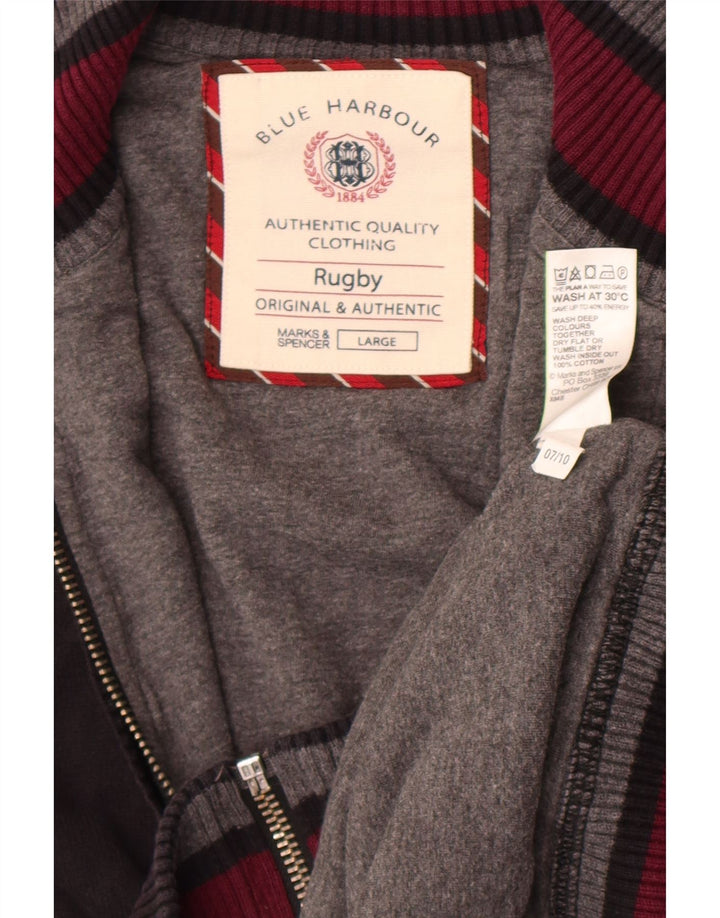 Maglione cardigan da rugby da uomo Marks & Spencer grande cotone nero