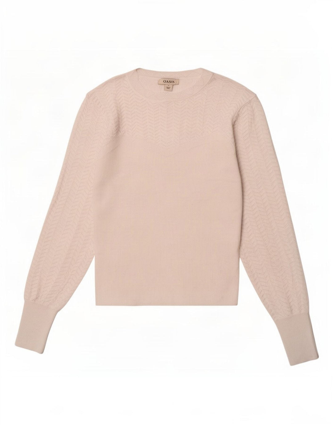 Maglione maglione girocollo da donna Oasis UK 12 Poliestere bianco medio